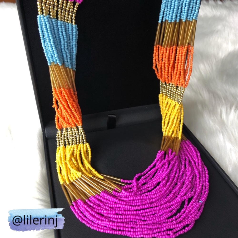 Colorful Glass Seed Bead Necklace